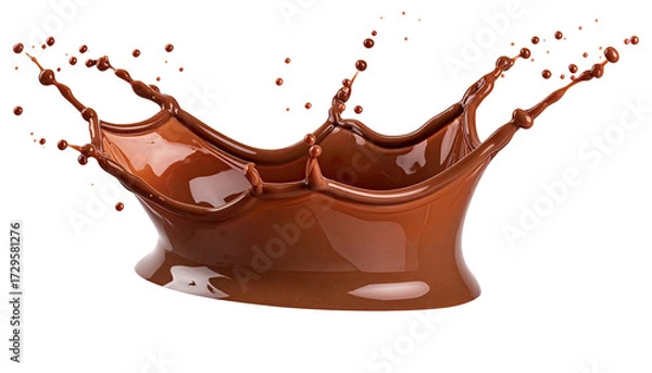 Fototapeta Chocolate liquid splash, crown-like shape