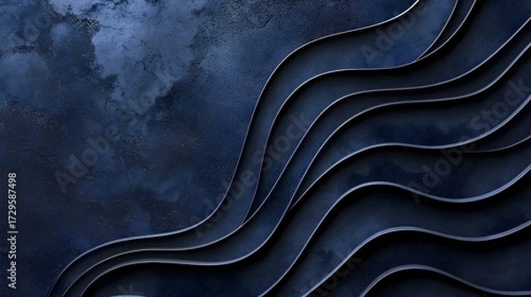 Fototapeta Abstract layered wave texture background with modern 3D curves and elegant geometric design, perfect for creative presentations and branding projects.