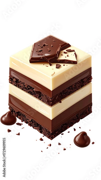 Obraz Stacked, chocolate-covered dessert