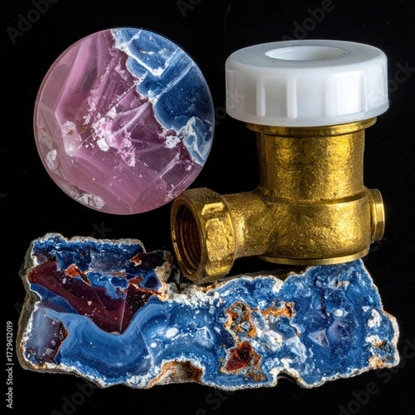 Obraz Brass fitting on agate