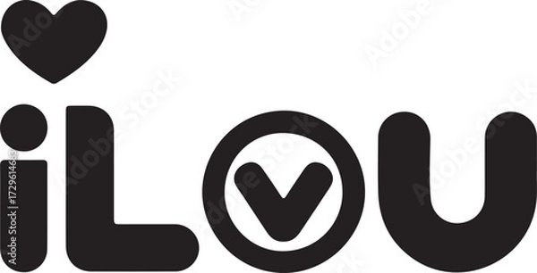 Obraz I Love You I Heart You Symbol Message Text Expression Emotion Love Vector