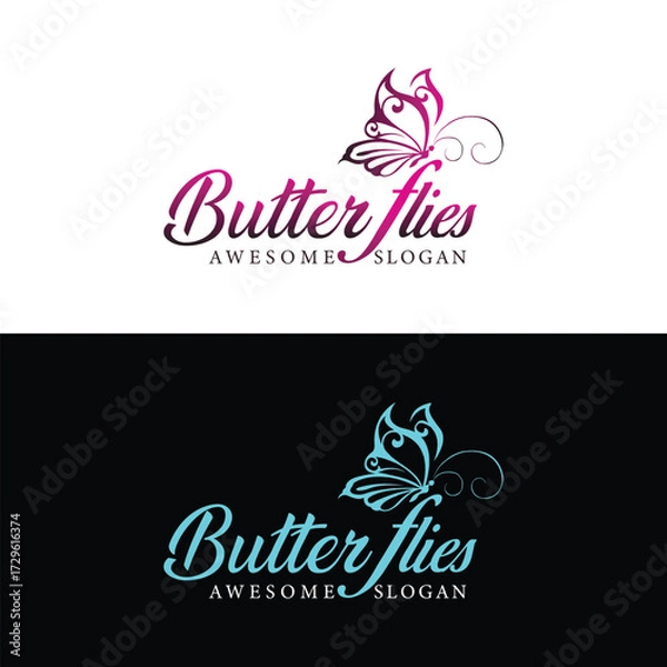 Obraz Unique Butterfly logo design template
