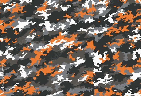 Obraz seamless camouflage pattern with orange color