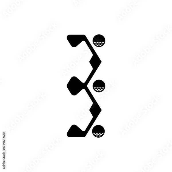 Fototapeta This logo is a combination of the letter B and golf. Simple, minimalist and futuristic.