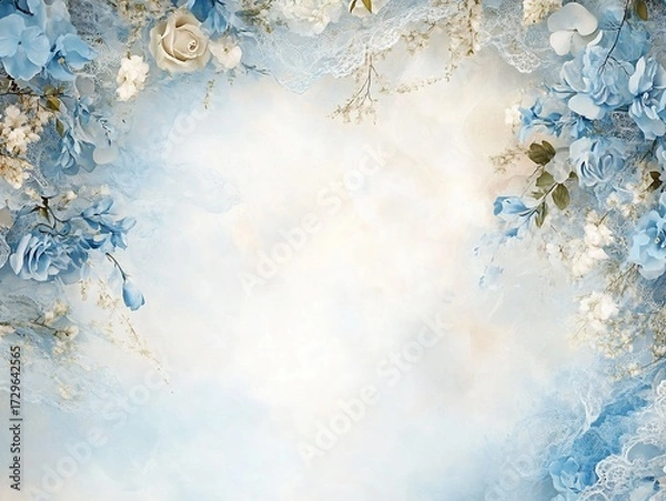 Obraz Elegant floral arrangement featuring soft blue and white hues as background