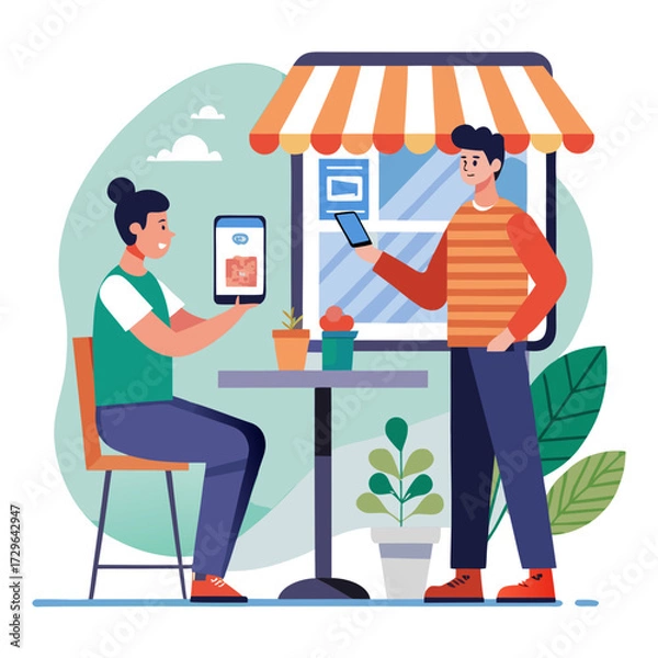 Obraz Digital Ordering Vector Scene