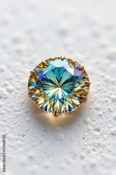Fototapeta Iridescent Gemstone on Textured Surface