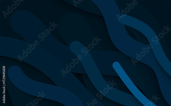 Fototapeta Blue abstract wave background with smooth flowing lines and elegant texture