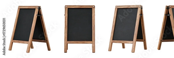 Fototapeta Three wooden A-frame chalkboards