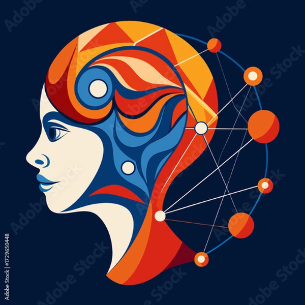 Obraz Data and AI Conceptual Vector Art
