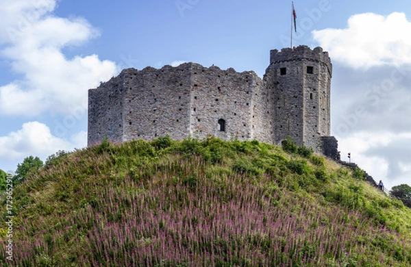 Obraz The Norman Keep at Cardiff Castle, Cardiff, Wales.