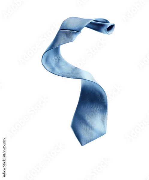 Fototapeta Light-blue tie, draped, isolated on transparent background