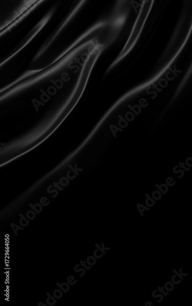 Fototapeta Abstract black fabric background with copy space 3D Render Black friday banner Vertical