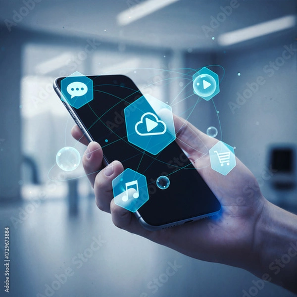 Obraz Mobile Technology Future Concept, Smartphone Innovation