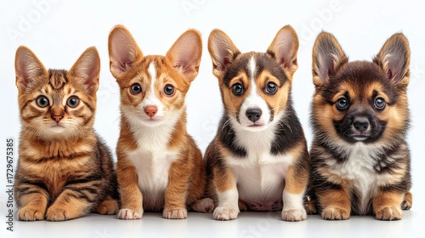 Obraz Adorable pets row