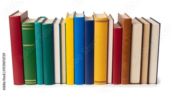 Fototapeta Row of Colorful Books: Education, Reading, Knowledge, and Learning Concept.