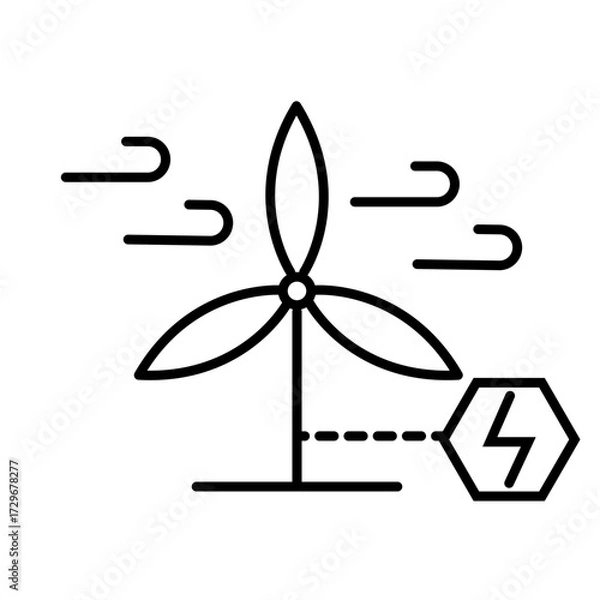 Fototapeta Green Energy Icon Set Renewable Power Sources Illustration icon