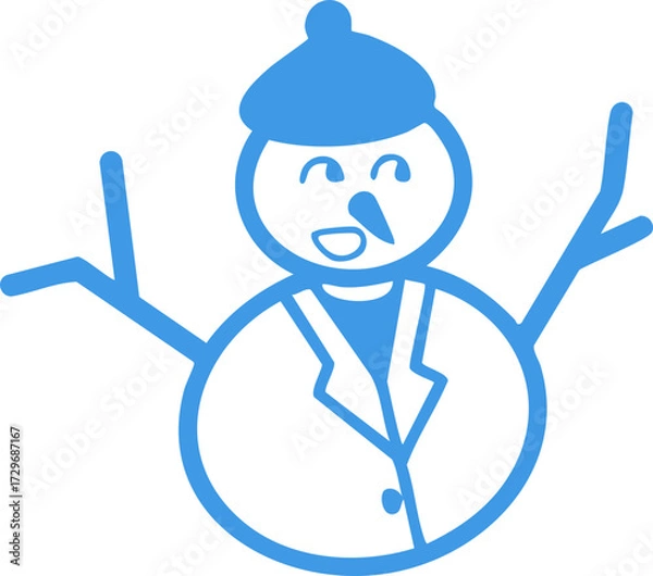 Obraz Facial Expression Snowman Illustration