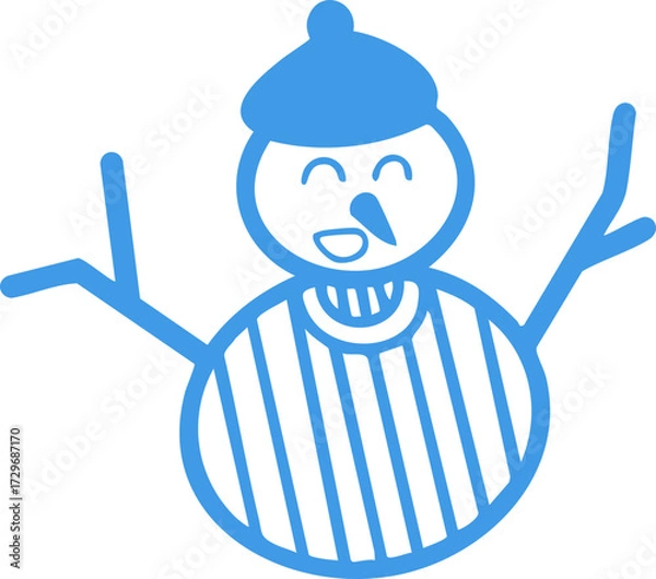 Obraz Facial Expression Snowman Illustration