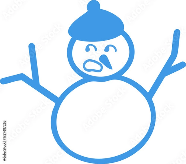 Obraz Facial Expression Snowman Illustration