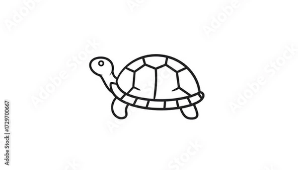 Fototapeta Simple black line drawing of a turtle