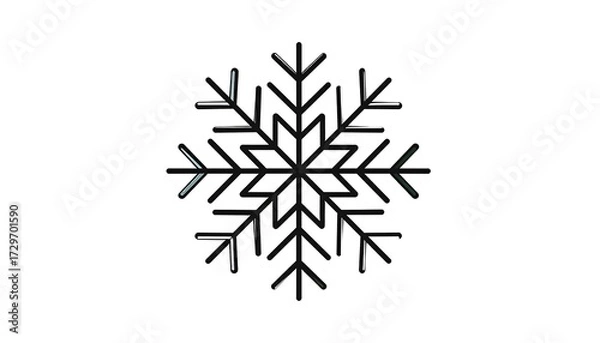 Fototapeta Simple black outline snowflake graphic