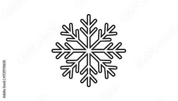 Fototapeta Simple black outline snowflake graphic (1)