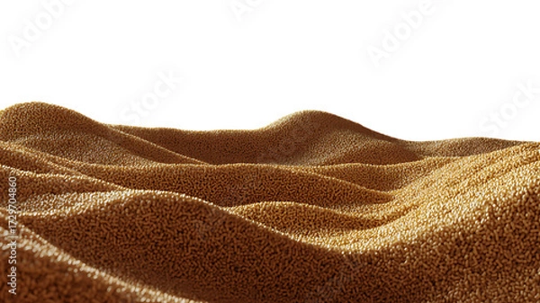 Fototapeta Expansive desert landscape with rolling dunes and vast open sky isolated on transparent background