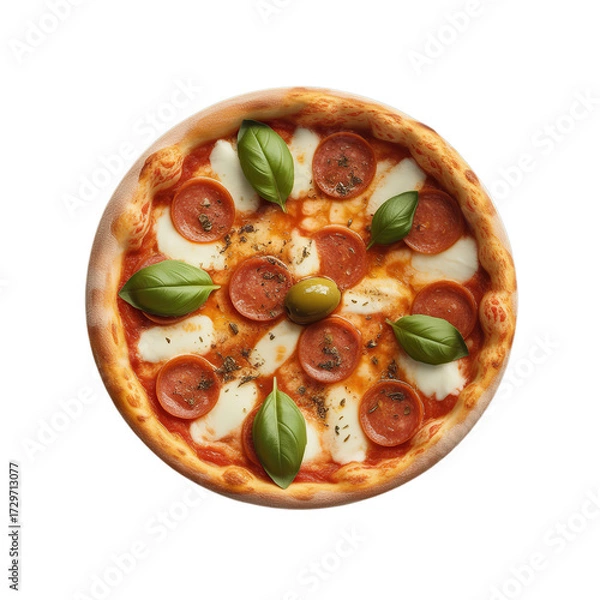 Obraz traditional italian pizza isolated on white background