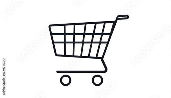 Fototapeta Simple shopping cart icon