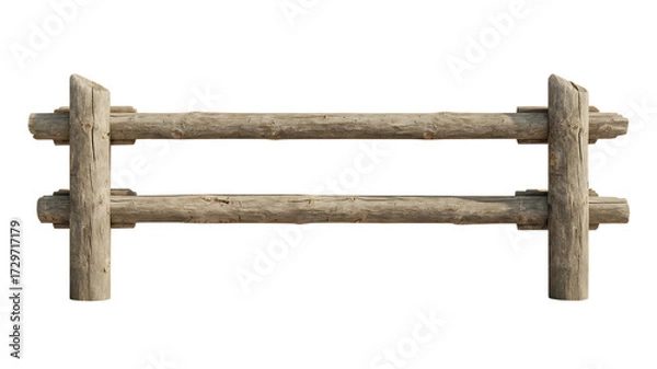 Fototapeta Rustic bamboo fence section with natural texture and earthy tones isolated on transparent background