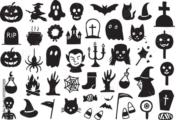 Fototapeta Halloween Editable vector Icon set
