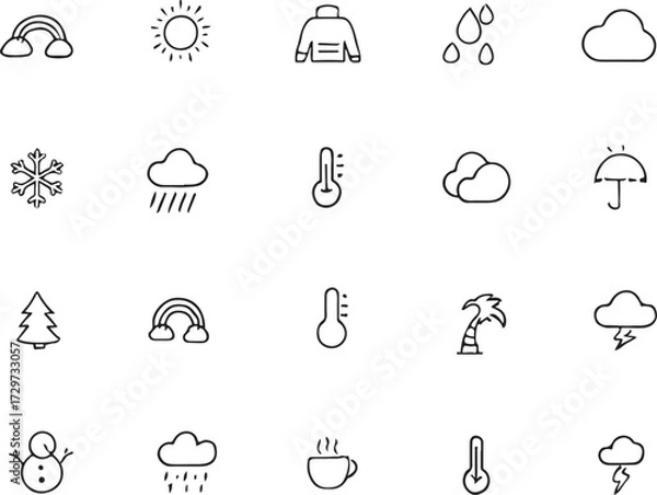 Obraz Winter Christmas Editable vector icon set