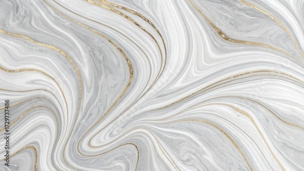 Obraz White and Gray Marble Texture Background —AI GENERATED