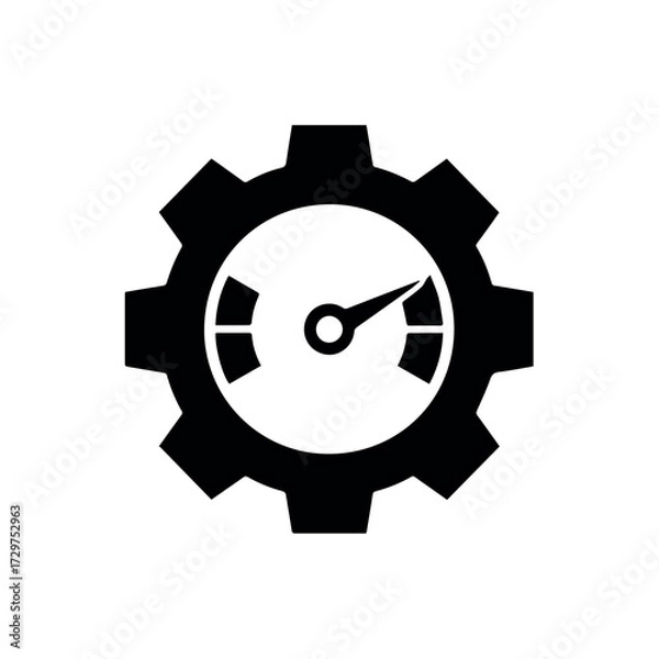 Obraz Gear speed performance indicator icon vector graphic for engineering and technology projects illustration