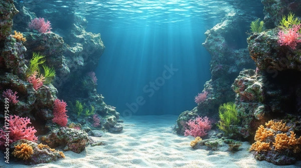 Obraz Underwater coral reef scene