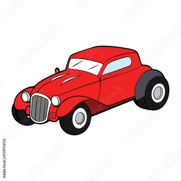 Fototapeta A sleek custom hot rod roadster car with bold curves, shiny chrome, and roaring power. Built for speed and style, it captures the spirit of classic American muscle.
