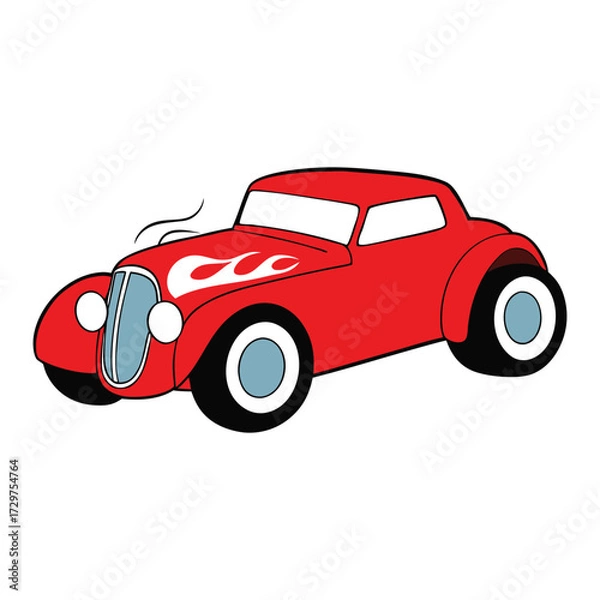 Fototapeta A sleek custom hot rod roadster car with bold curves, shiny chrome, and roaring power. Built for speed and style, it captures the spirit of classic American muscle.
