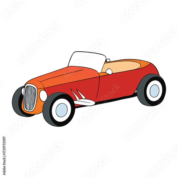 Fototapeta A hot rod classic coupe custom car with sleek curves, bold chrome details, low stance, and roaring engine, built for speed, style, and timeless automotive passion.
