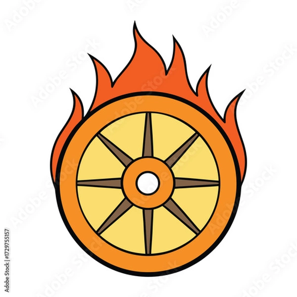 Fototapeta A fire-wheel, also called Indian blanket, is a bright wildflower with fiery red and yellow petals forming a wheel-like pattern, symbolizing warmth and energy.
