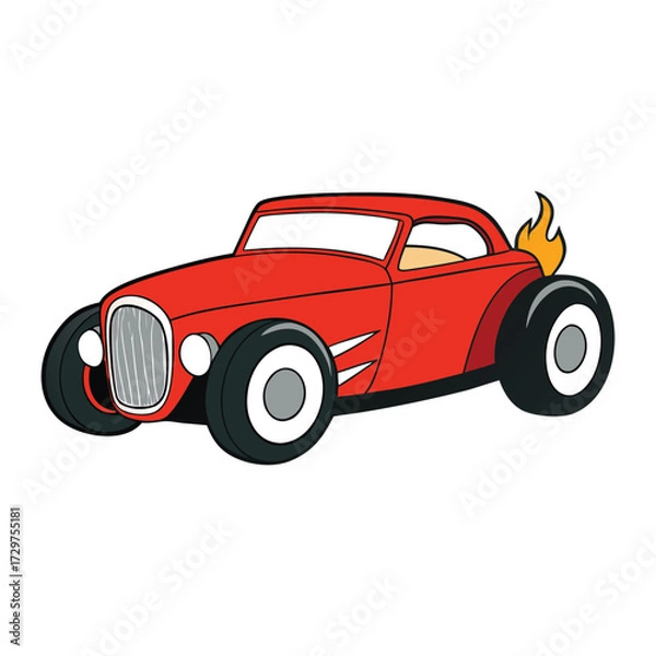 Fototapeta A hot rod classic coupe custom car with sleek curves, bold chrome details, low stance, and roaring engine, built for speed, style, and timeless automotive passion.

