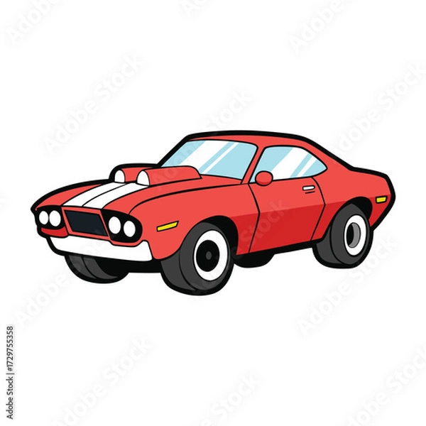 Fototapeta A hot rod classic coupe custom car with sleek curves, bold chrome details, low stance, and roaring engine, built for speed, style, and timeless automotive passion.

