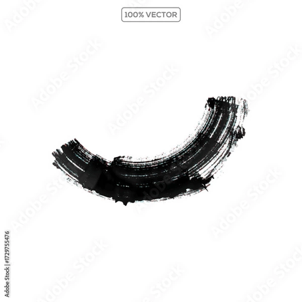 Obraz Vector modern black hand painted grunge brush stroke with splatters of paint stroke illustration element