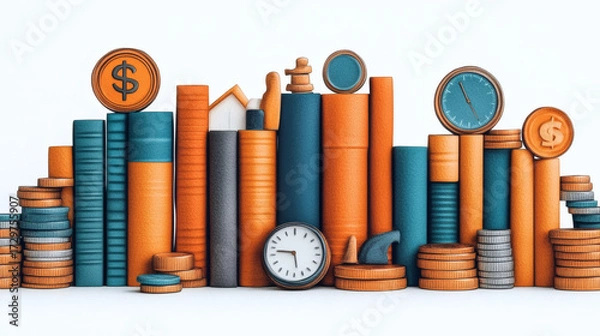 Obraz Abstract financial planning illustration