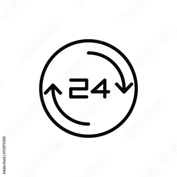 Obraz Time and Clock line Icon vector