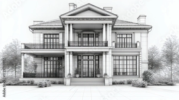 Obraz Elegant mansion sketch