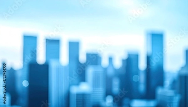 Obraz ぼやけたビル群の背景素材