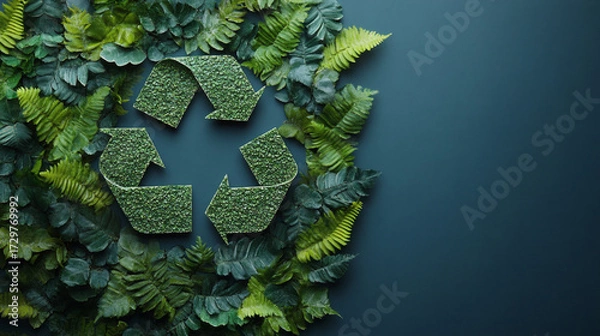 Obraz Recycle symbol surrounded by greenery