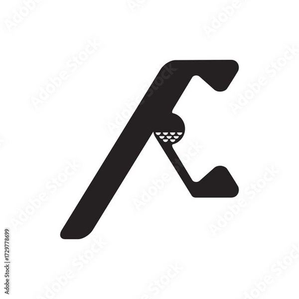 Fototapeta This logo is a combination of the letter F and golf. Simple, minimalist and futuristic.