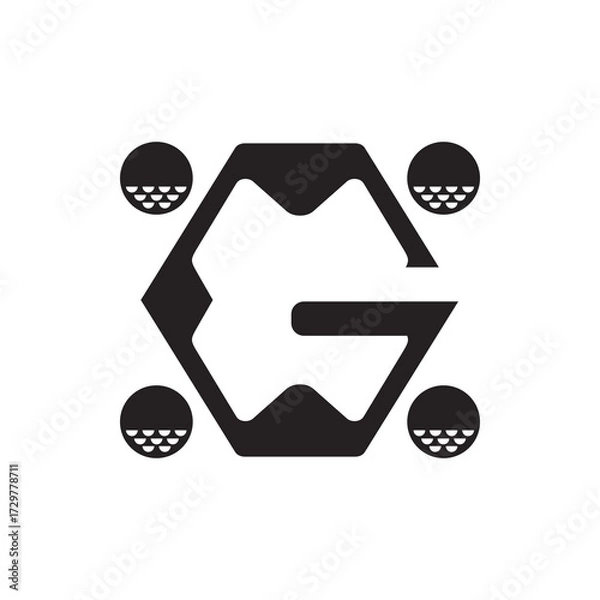 Fototapeta This logo is a combination of the letter G and golf. Simple, minimalist and futuristic.